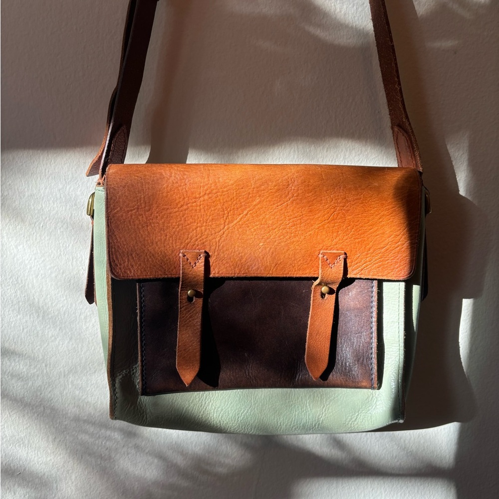 Leather messenger crossbody bag Madewell